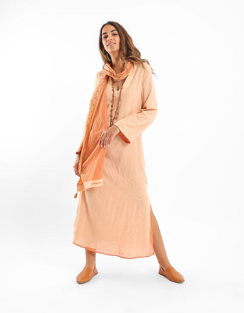 Reversible long jellabiya with long sleeves